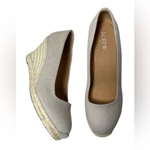 J. Crew Factory Espadrille Canvas wedge Sz 8